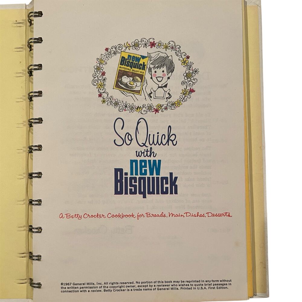 🔥 Vintage 1967 So Quick With New Bisquick Betty Crocker Spiral Bound Cookbook - Picture 2 of 6